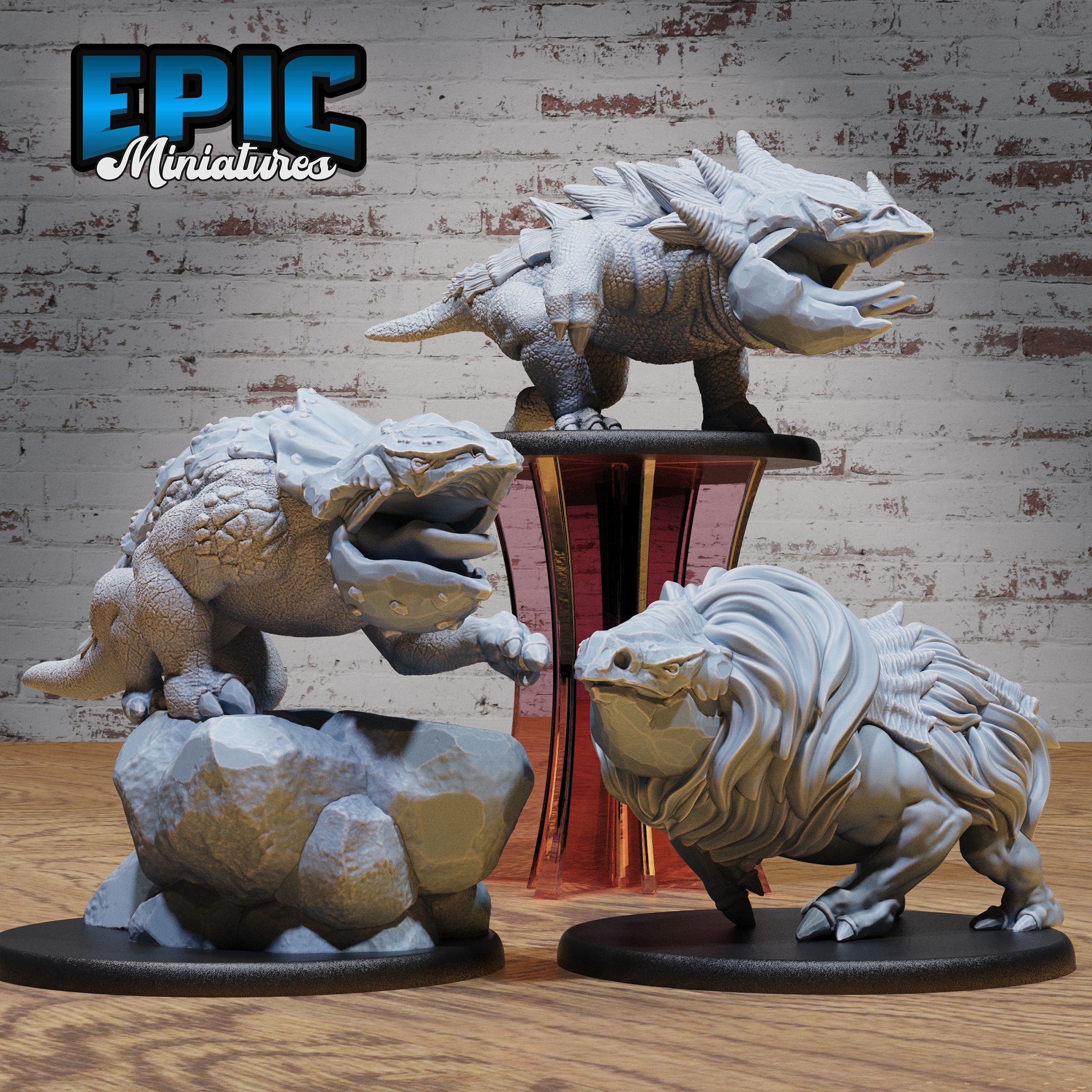 Mountain Bulette Set / Landshark Beast / Magical Creature / Guard Drake / Burrowing Predator / Land Shark / Stone Wolf / Classic Rocky Monster